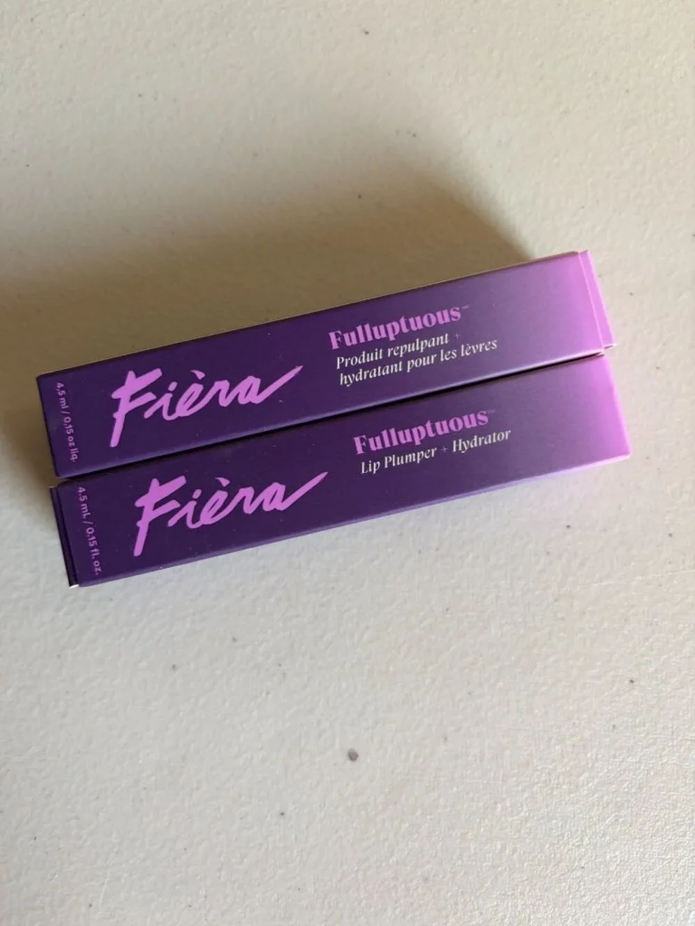 Open Box Set of 2 Fiera Fulluptuous Lip Plumper/Hydrator Lip Gloss .15 fl oz